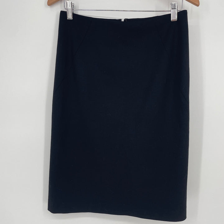 Theory Black Wool Blend Pencil Skirt Size 4 Business Professional Office