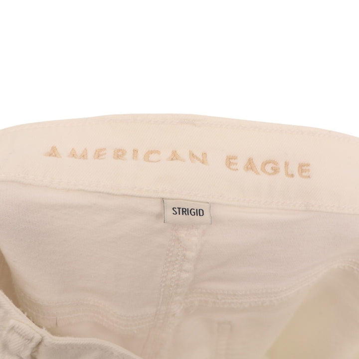 American Eagle Outfitters Strigid Crop Jeans Womens 8 Short White Denim Wide Leg