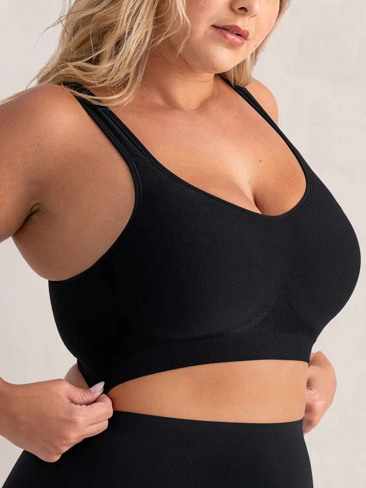 Shapermint Truekind Daily Comfort Wireless Shaper Bra Women 4XL Black Wide Strap