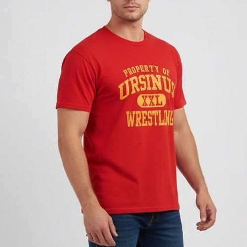 Property Of Ursinus Wrestling T-Shirt Mens Red Crew Neck Short Sleeve Outdoor