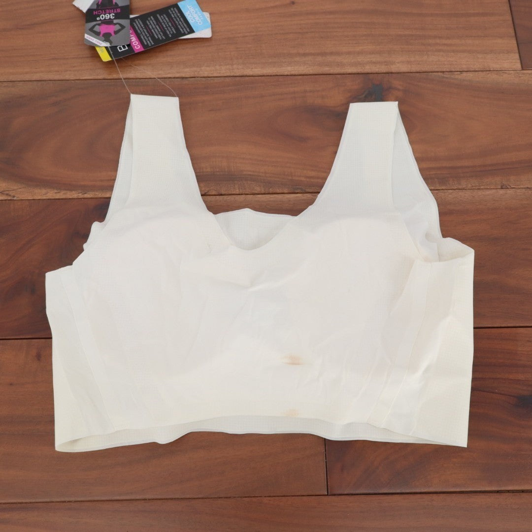 Bali Comfort Revolution EasyLite Bra Womens Medium White Wireless Nylon Stretch
