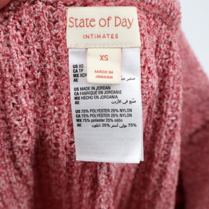 State of Day Intimates Knit Lounge Pants Womens XS Crimson Red Marl Drawstring
