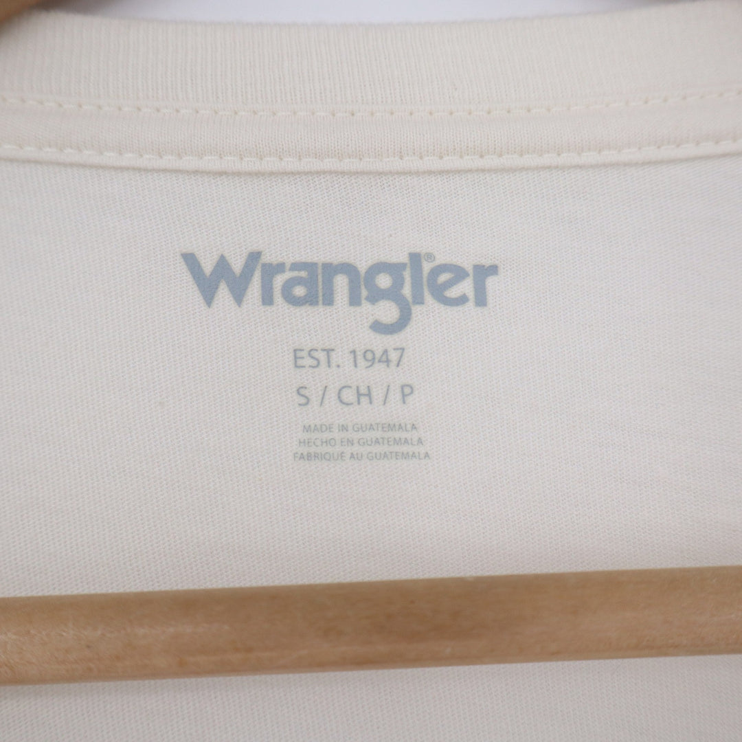 Wrangler Graphic Tee Womens S Short Sleeve Cream Bull Skull Rose Excellent