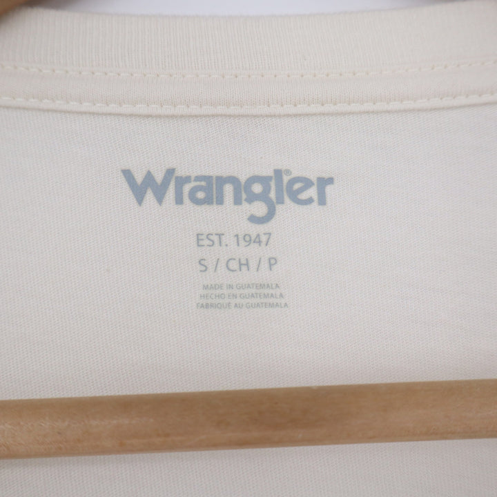 Wrangler Graphic Tee Womens S Short Sleeve Cream Bull Skull Rose Excellent