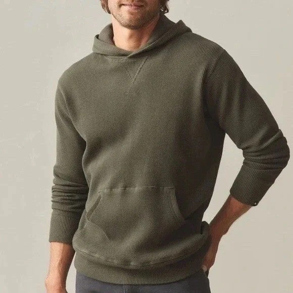American Giant Summit Hoodie Mens Large Green Cotton Kangaroo Pocket Pullover