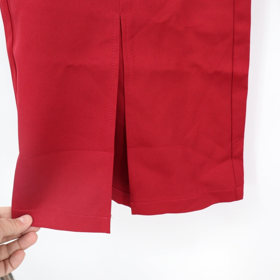 SHEIN Red High Waisted Wide Leg Split Hem Trousers XL US 12 Front Seam Pants