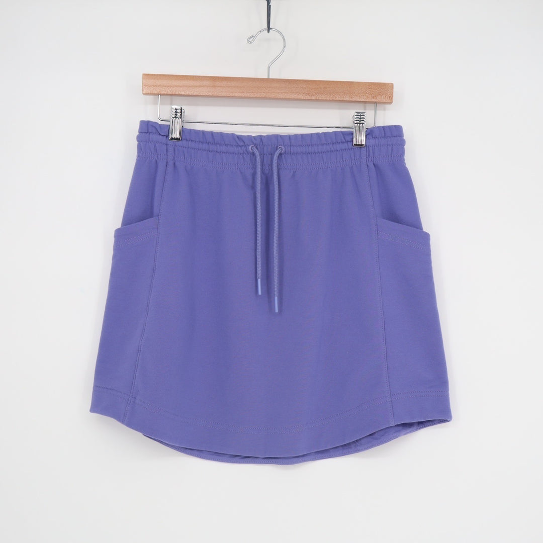 Athleta Retroterry Skirt Women S Lavender Cotton Stretch Drawstring Side Pockets