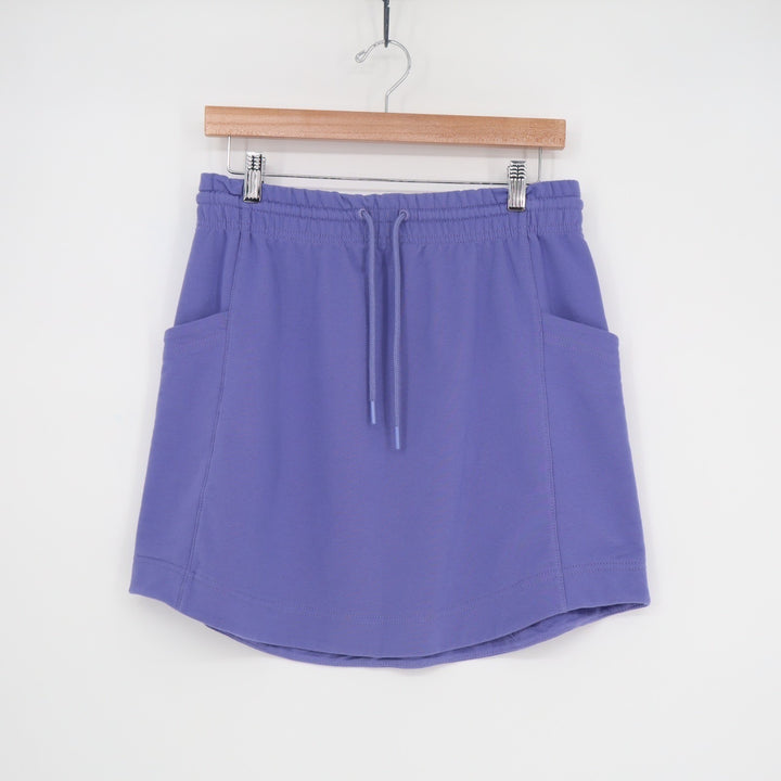 Athleta Retroterry Skirt Women S Lavender Cotton Stretch Drawstring Side Pockets