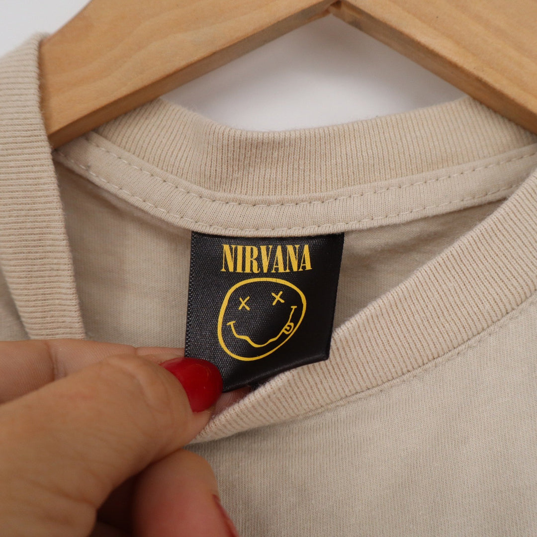 Cotton On Kids Nirvana Smiley Face Graphic T-Shirt Tan Pink Size 4 Band Tee