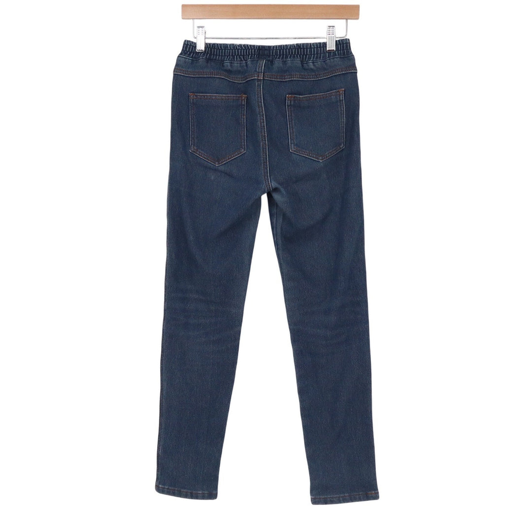 IPAZE Womens Dark Wash Pull On Denim Jeggings Slim Leg Elastic Waist Size L