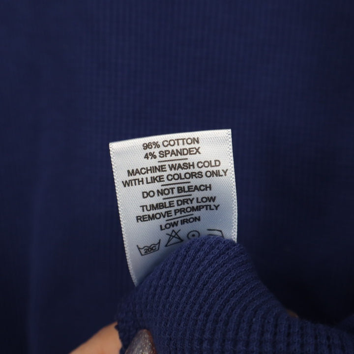 American Giant Thermal Hoodie Womens L Blue Cotton Waffle Knit Stretch Pullover