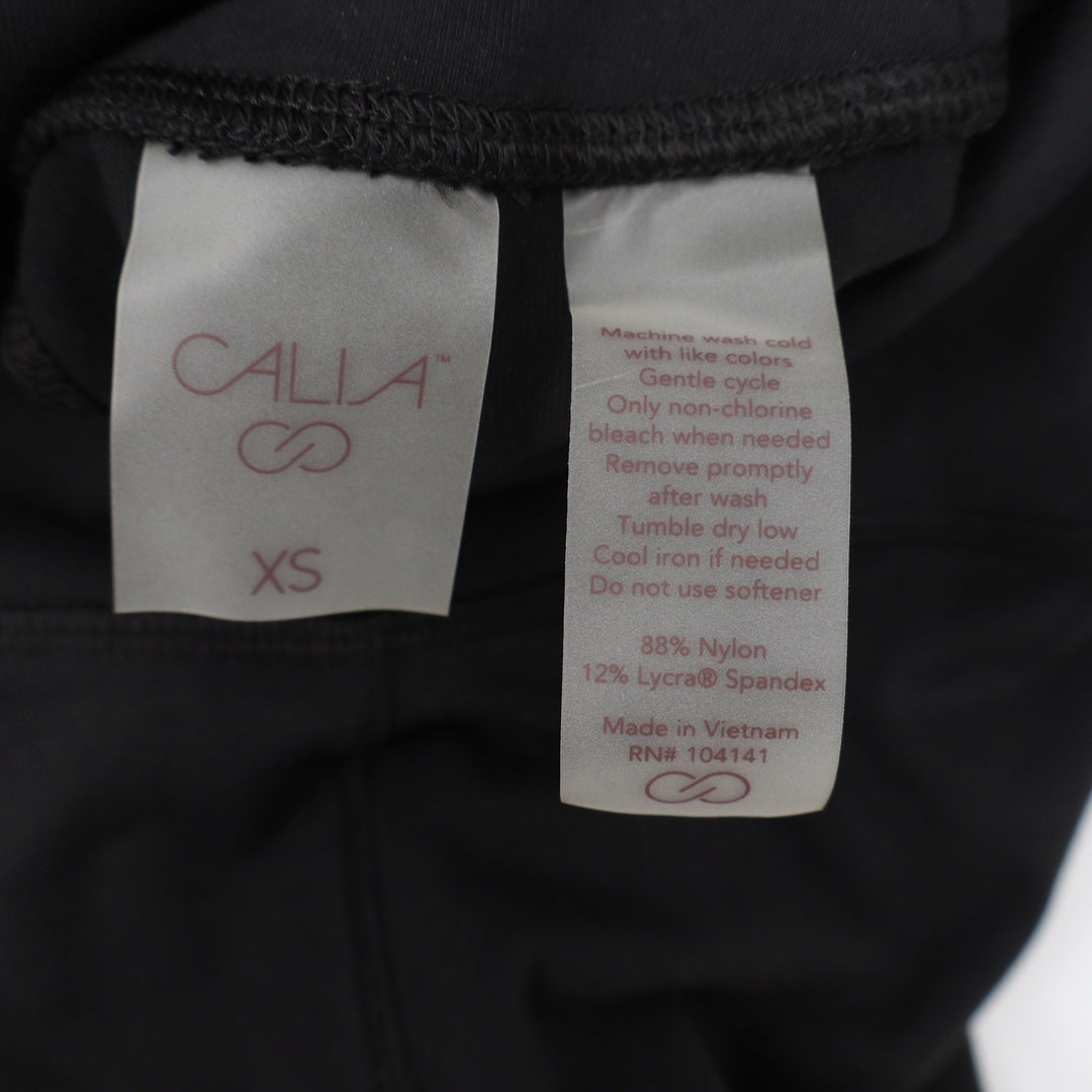 Calia Womens High Rise Cropped Leggings Black XS Activewear Yoga