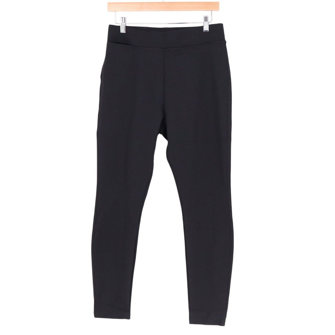 American Giant Ponte Slim Pants Womens 12 Black Stretch Mid Rise Skinny Leg