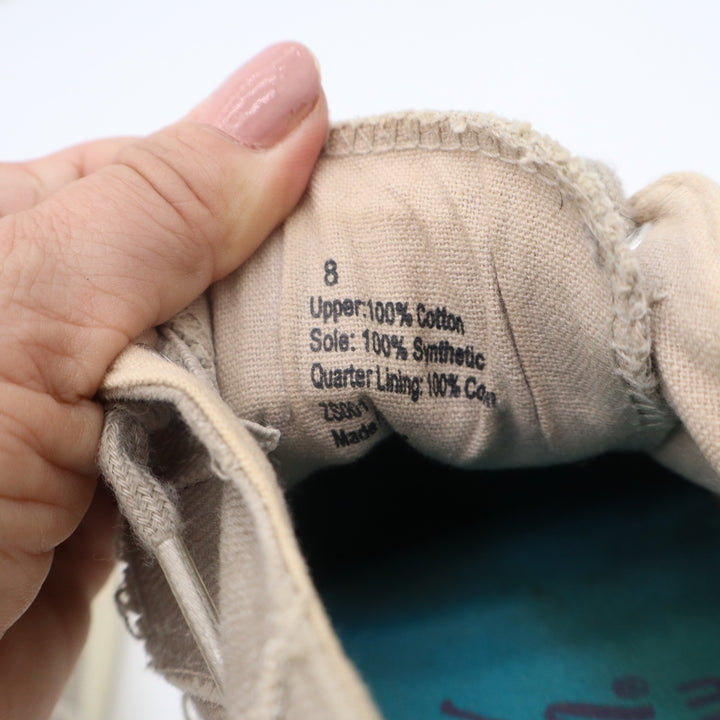 Blowfish Malibu Womens 8 Khaki Canvas Frayed Distressed Low Top Sneakers