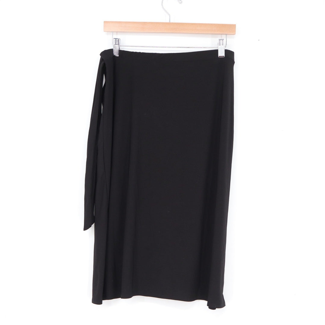 Star Vixen Black Wrap Front Tulip Hem Knee Length Skirt Size Medium
