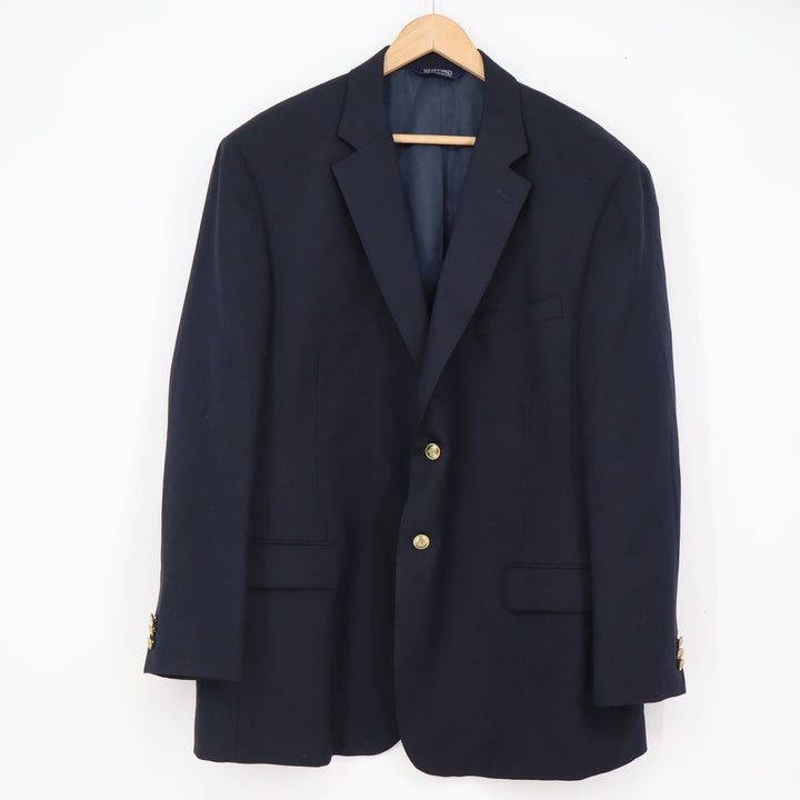 Stafford Blazer Mens 44 Navy Blue Classic Gold Crest Button Professional