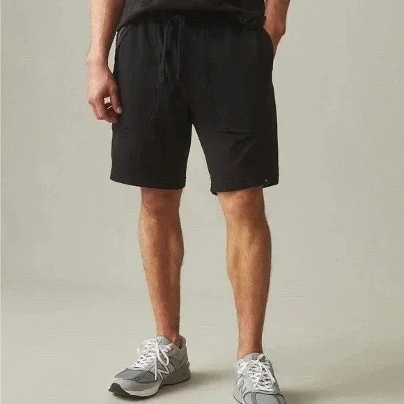 American Giant Sweat Shorts Mens XL Black Cotton Drawstring Waist Slash Pockets