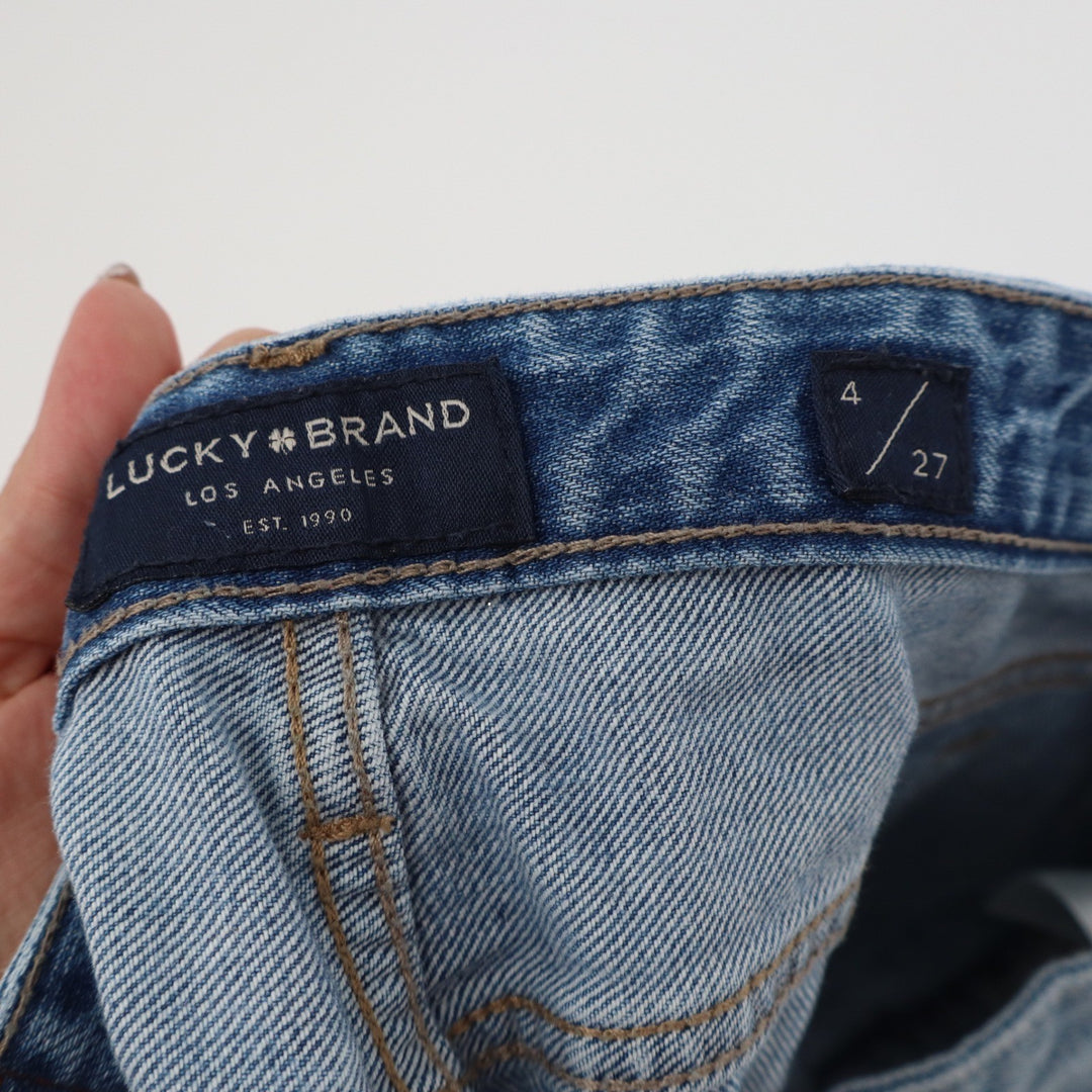Lucky Brand Distressed Denim Shorts Light Wash Frayed Hem Size 4/27