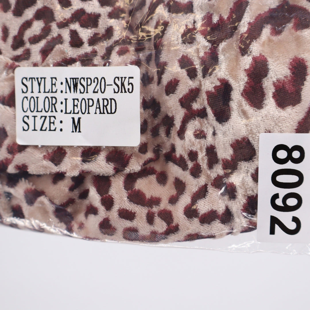 Naked Wardrobe Leopard Print Ruched Mini Skirt Tan Brown Medium