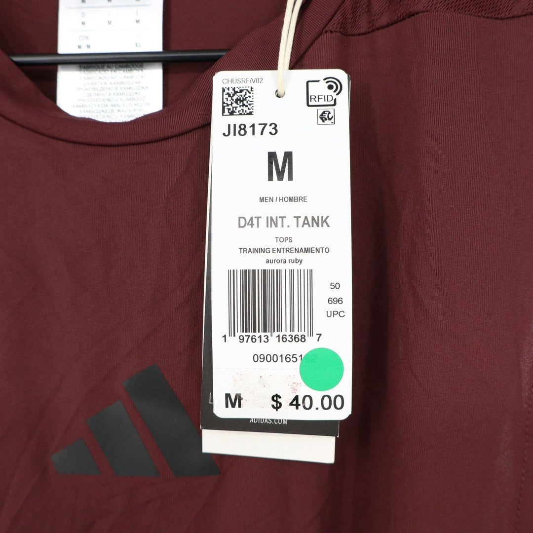 Adidas Mens D4T INT Tank Training Gym Top Aurora Ruby Size M