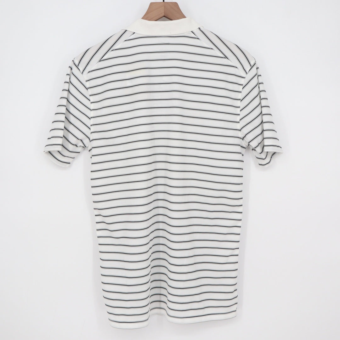 Nike Golf Mens Dri-FIT Victory Striped Polo Shirt White Black Small
