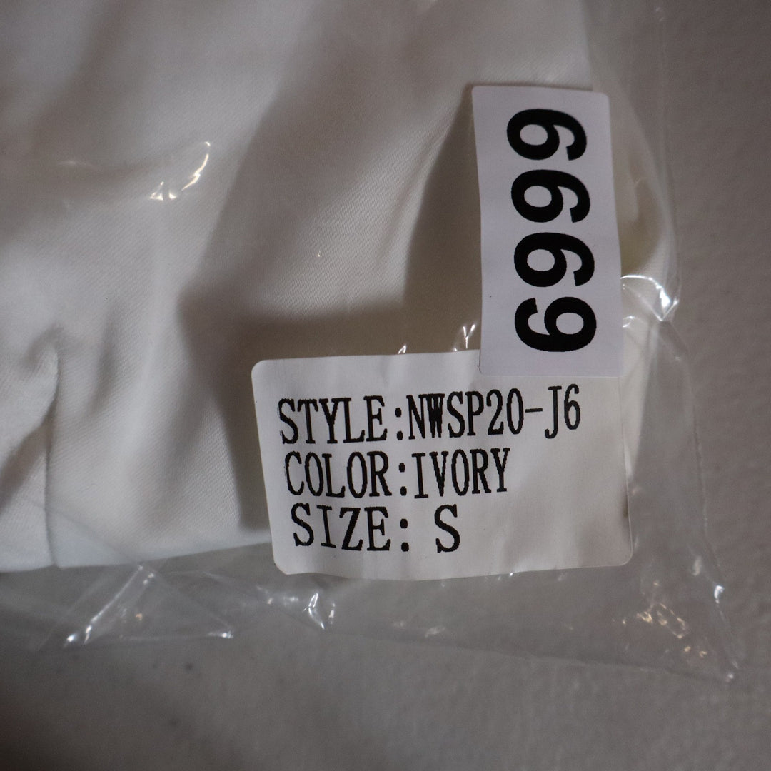 Naked Wardrobe The Statement Ivory Cropped Garter Blazer Small Womens