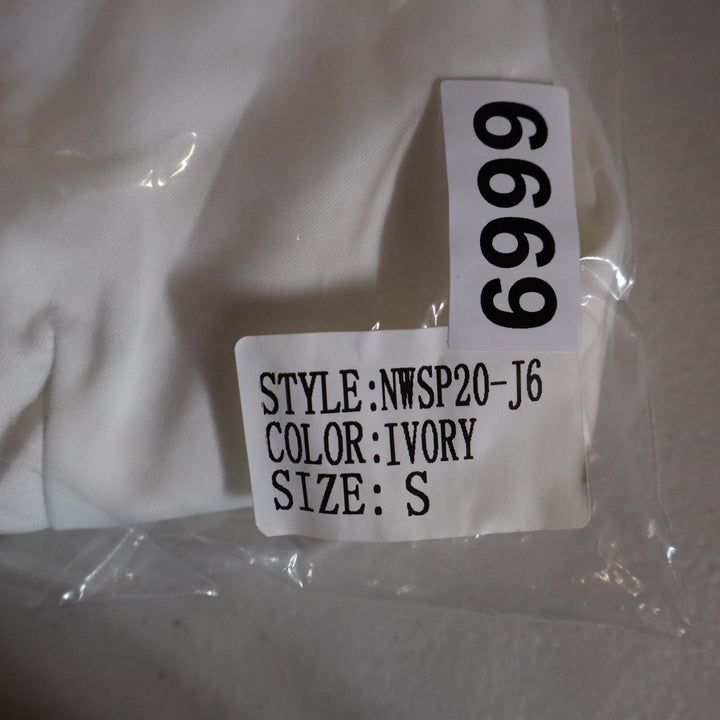 Naked Wardrobe The Statement Ivory Cropped Garter Blazer Small Womens