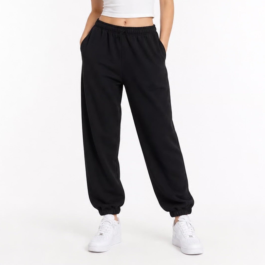Zara Girls Black Fleece Lined Jogger Sweatpants Size 13-14 Pockets