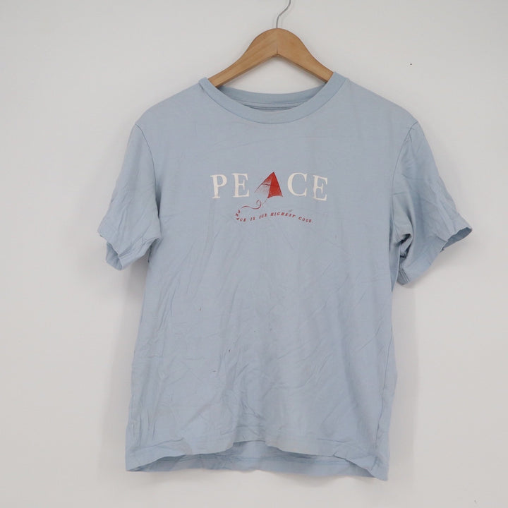 Uniqlo Peace For All Khaled Hosseini Graphic T-Shirt Light Blue Mens Size M