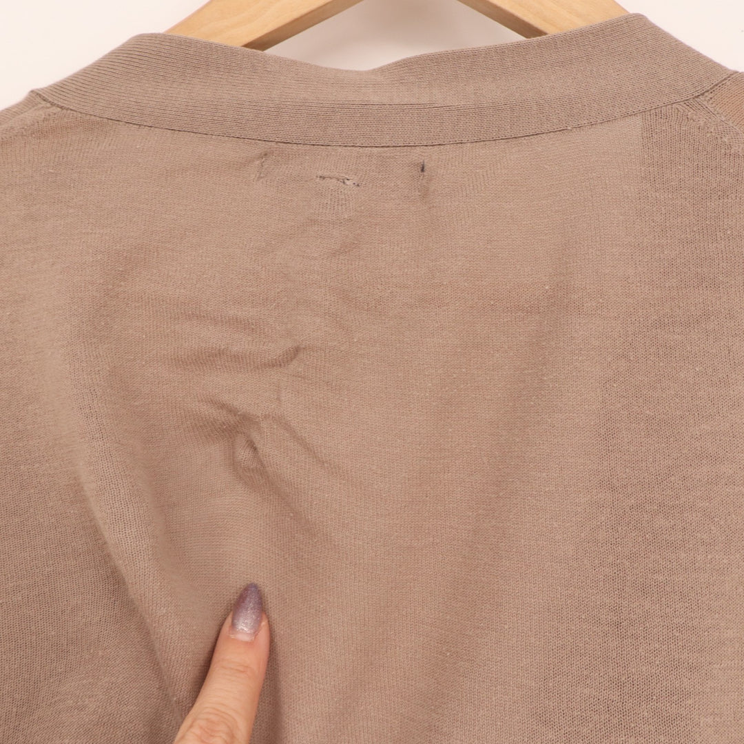 Gap Cardigan Sweater Womens Medium Brown Tight Knit Cotton V Neck Button Front