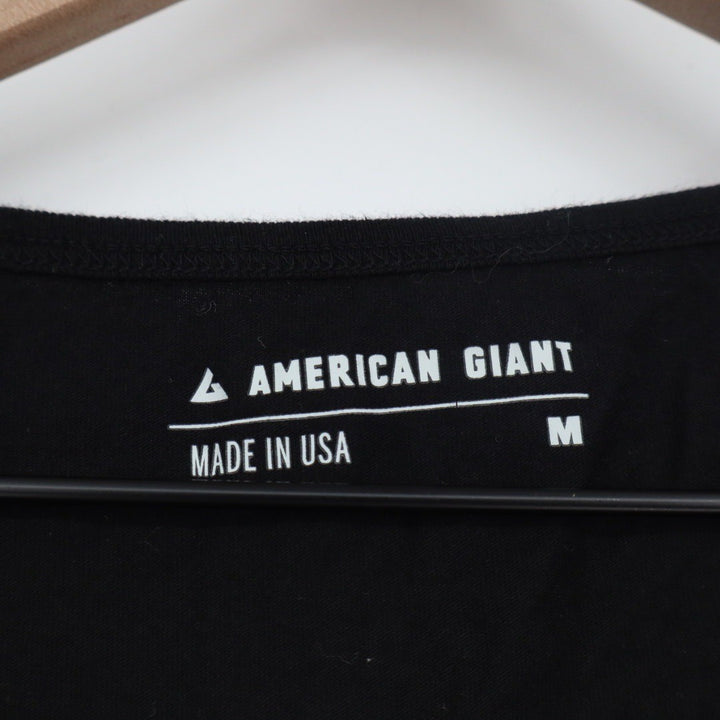 American Giant Women Black Scoop Neck T Shirt Made in USA Size M