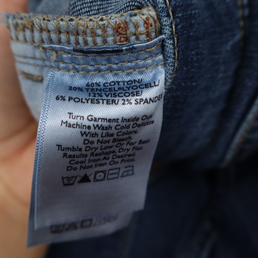 Eddie Bauer Skinny Jeans Womens 14 Blue Denim Cotton Stretch High Rise Outdoor