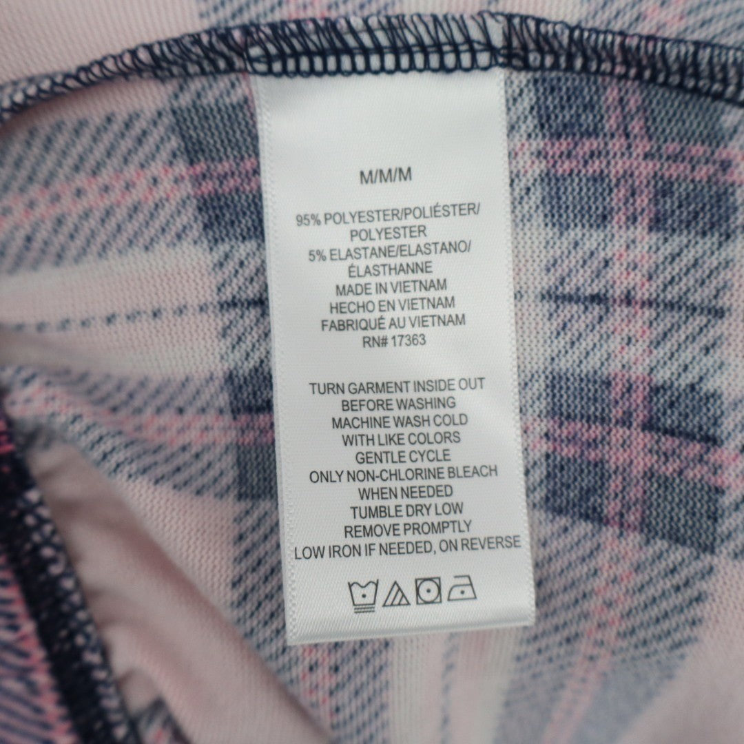 Cuddl Duds Pajama Pants Womens Medium Multi Plaid Tapered Leg Elastic Waist