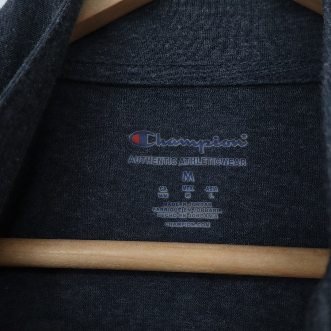 Champion Mens Quarter Zip Long Sleeve Shirt Gray Heather Medium