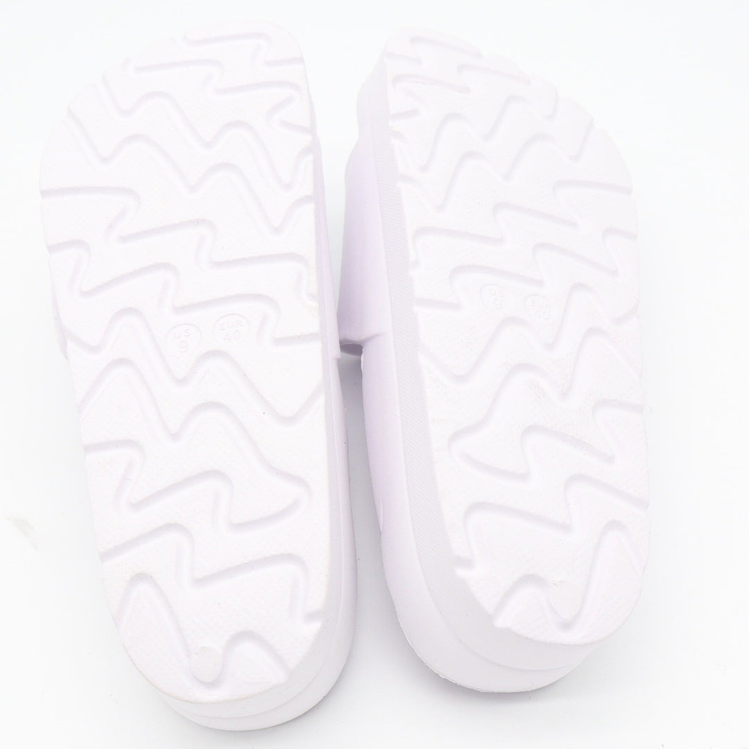 Womens White Platform Slide Sandals Chunky Buckle Strap Foam Slides Size 9