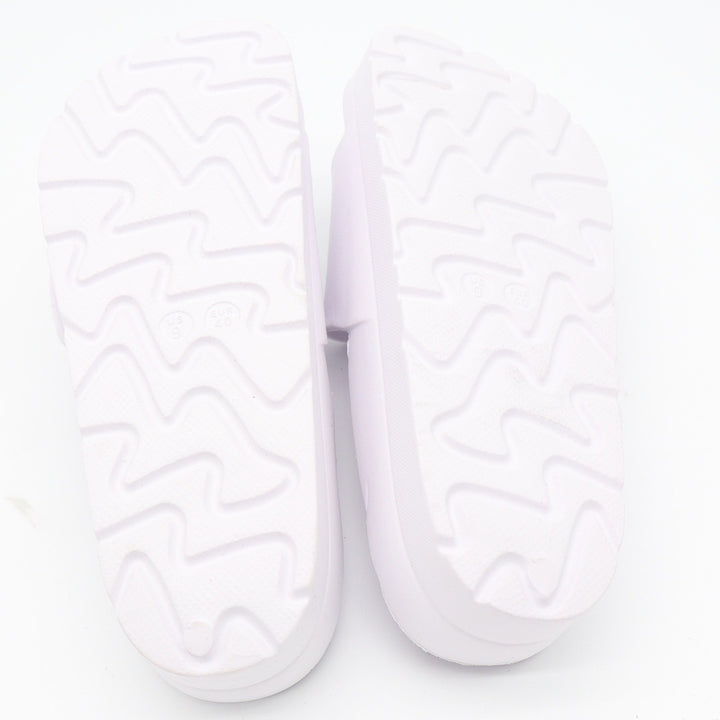 Womens White Platform Slide Sandals Chunky Buckle Strap Foam Slides Size 9