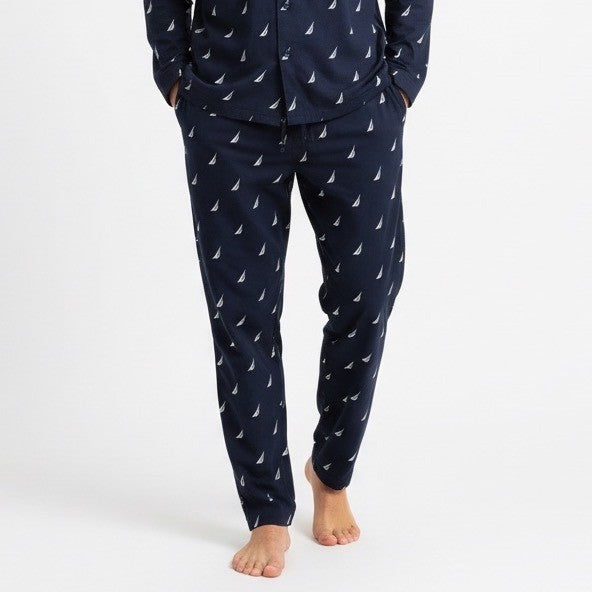 Nautica Sleepwear Navy Blue Sailboat Print Pajama Pants Size XL