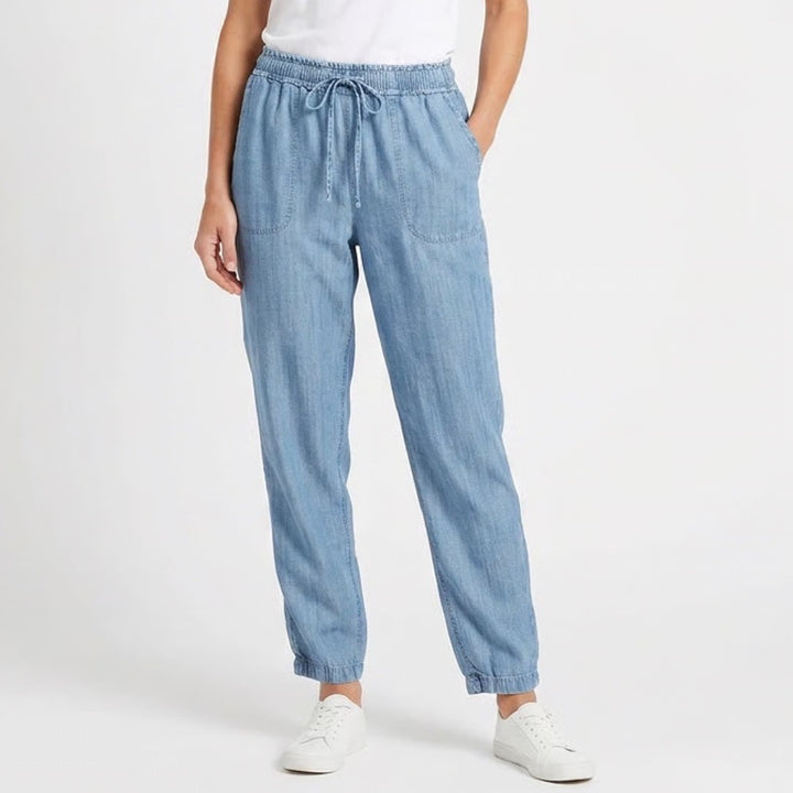 Splendid Blue Lyocell Drawstring Jogger Pants Womens Size Small