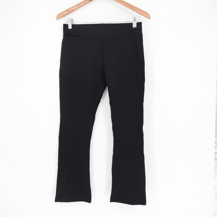 American Giant Ponte Kick Flared Leg Pants Womens 8 Super Black Stretch Cropped