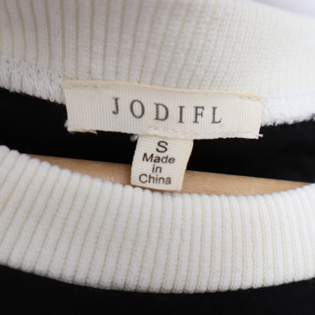 Jodifl Womens Black White Striped Athleisure T-Shirt Maxi Dress Small