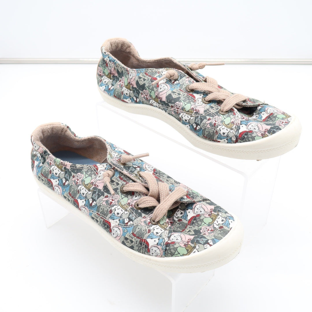 Skechers BOBS Beach Bingo Dog Print Sneakers Taupe Multi 179082 Mens 8.5