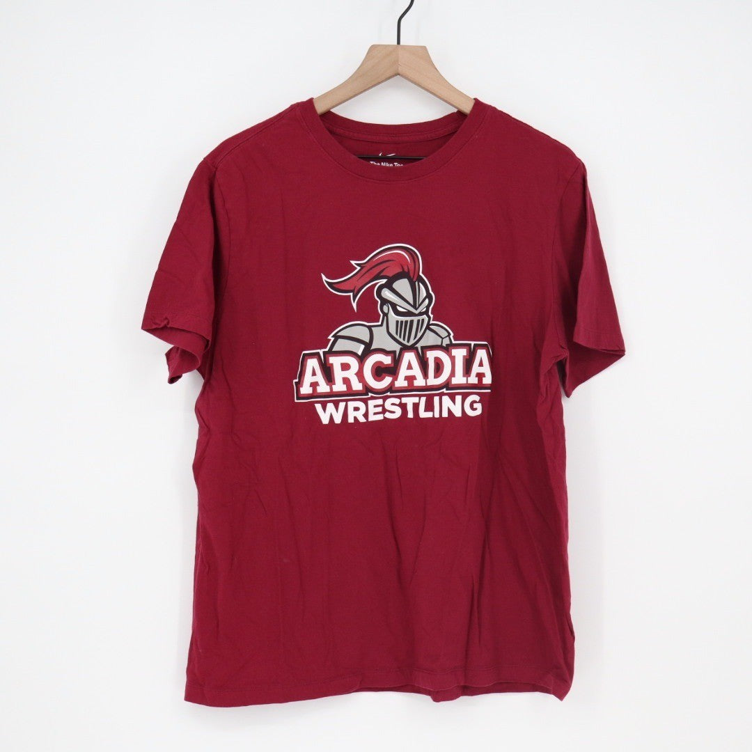 Nike The Nike Tee Arcadia Wrestling Graphic T Shirt Burgundy Size L