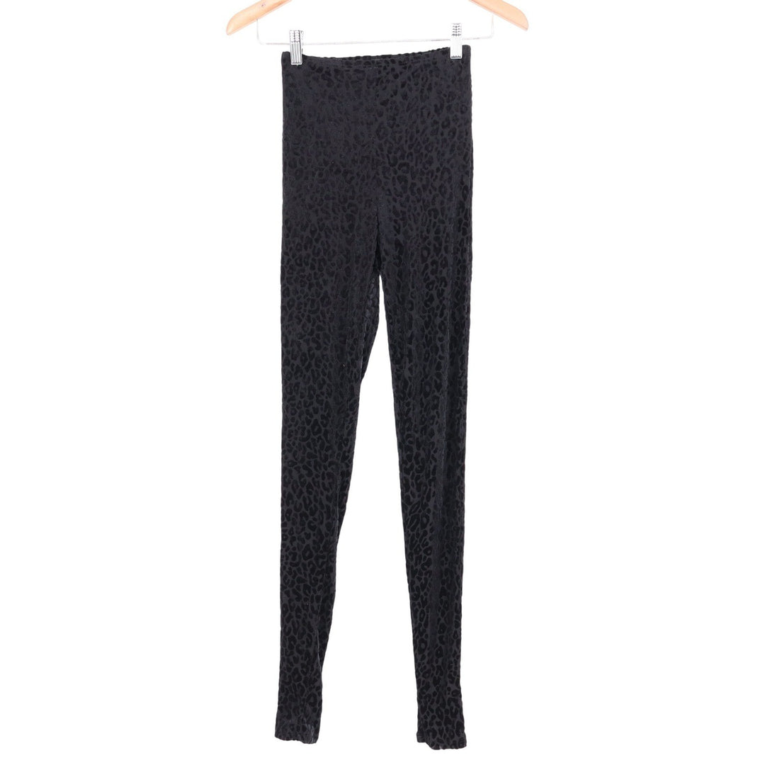 Naked Wardrobe Black Leopard Burnout Velvet High Waist Leggings XS