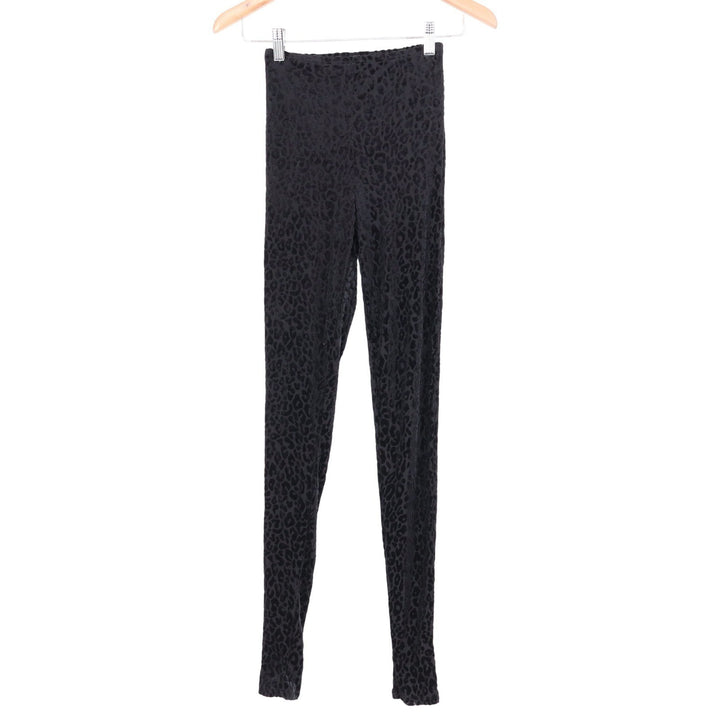 Naked Wardrobe Black Leopard Burnout Velvet High Waist Leggings XS