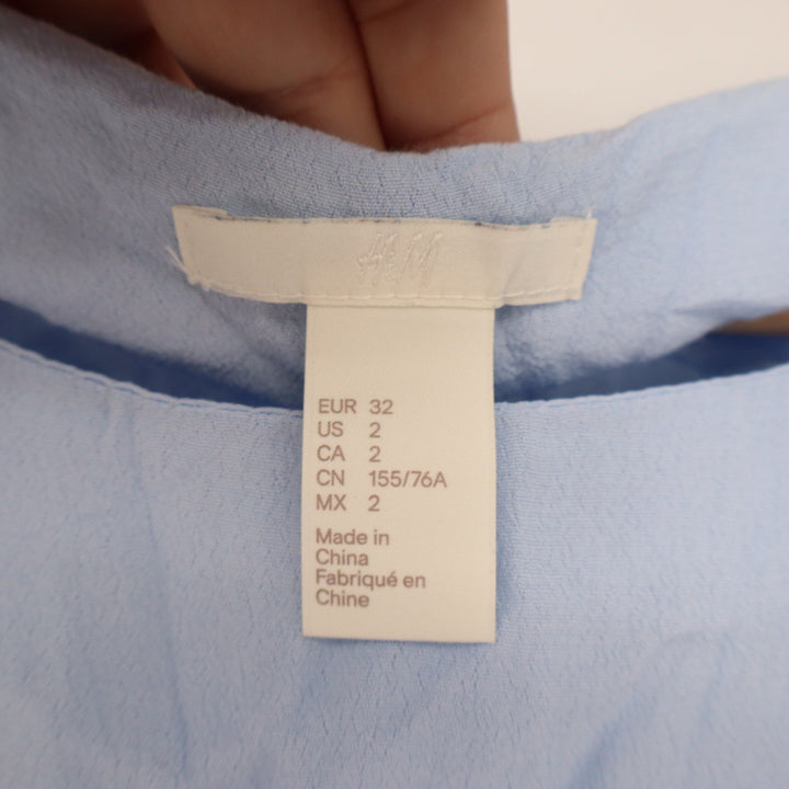 HM Light Blue Cold Shoulder Tiered Sleeve Mini Shift Dress 6 Size 2