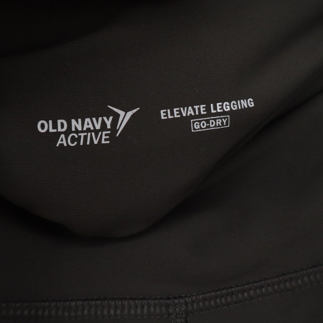 Old Navy Active Elevate Go-Dry Leggings Dark Olive Green High Rise Pockets 32x27