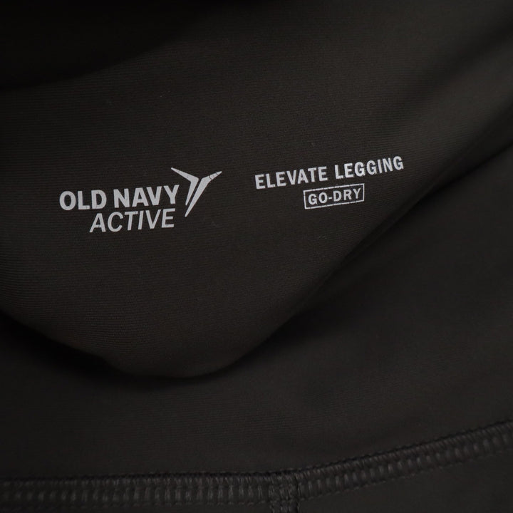Old Navy Active Elevate Go-Dry Leggings Dark Olive Green High Rise Pockets 32x27