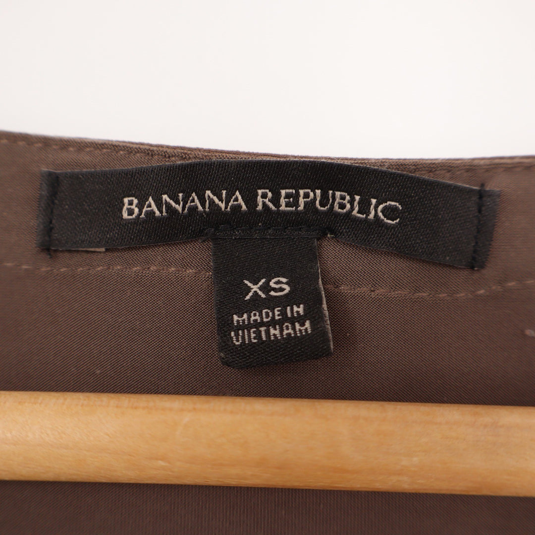Banana Republic Brown V-Neck Ruffle Peplum Sleeveless Top XS