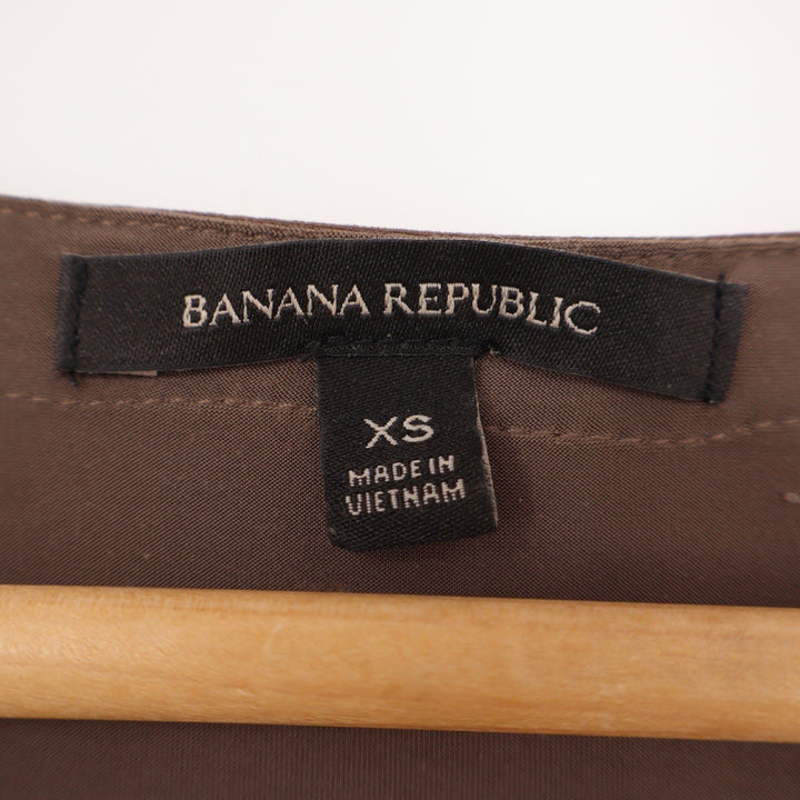 Banana Republic Brown V-Neck Ruffle Peplum Sleeveless Top XS