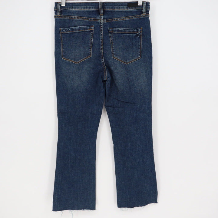 BLANKNYC The Bowery Cropped Flare Jeans Distressed Blue Size 29